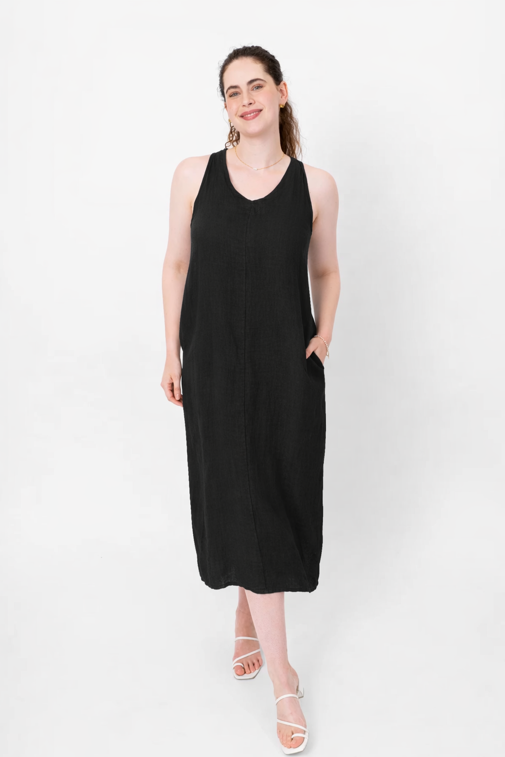 Long Linen Tank Dress