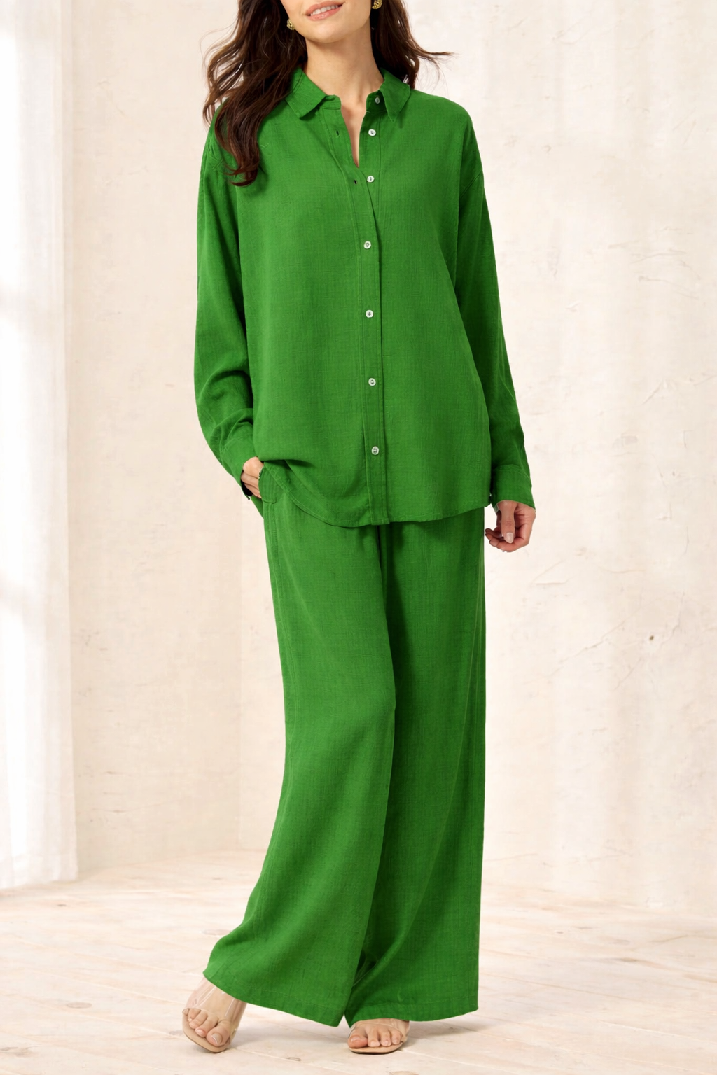 Button Front Long Sleeve Shirt