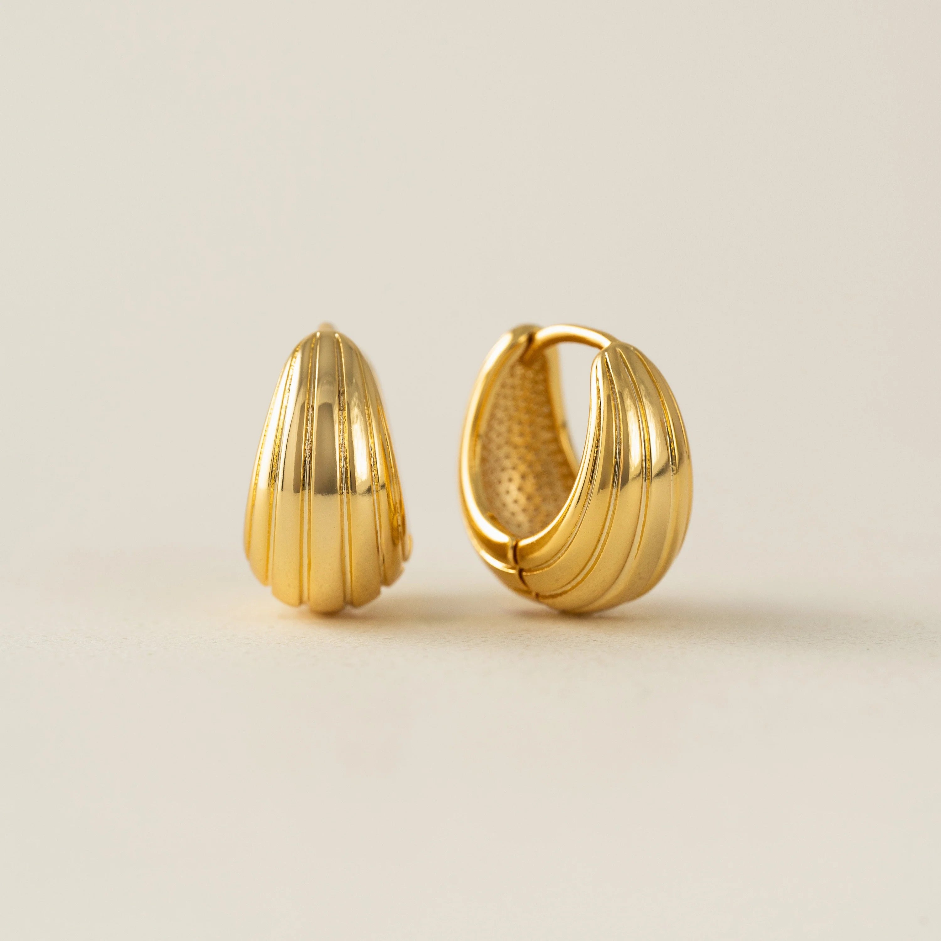 Groove Tear Drop Hoop Earring