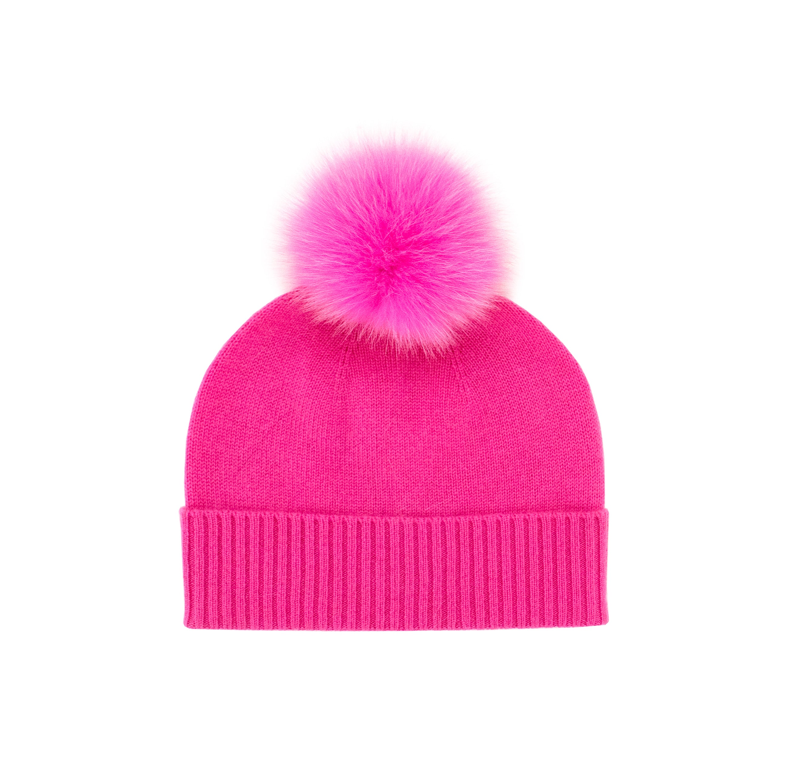 Cashmere Knitted Fox PomPom Hat