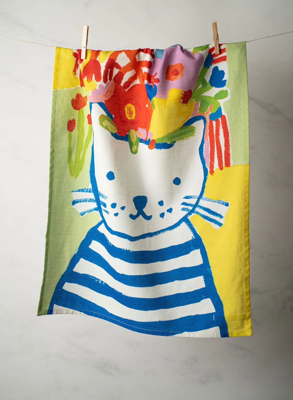 Blue Cat Tea Towel