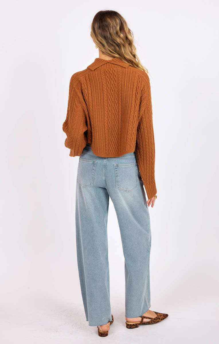 Fable Turtleneck Cable Knit Sweater