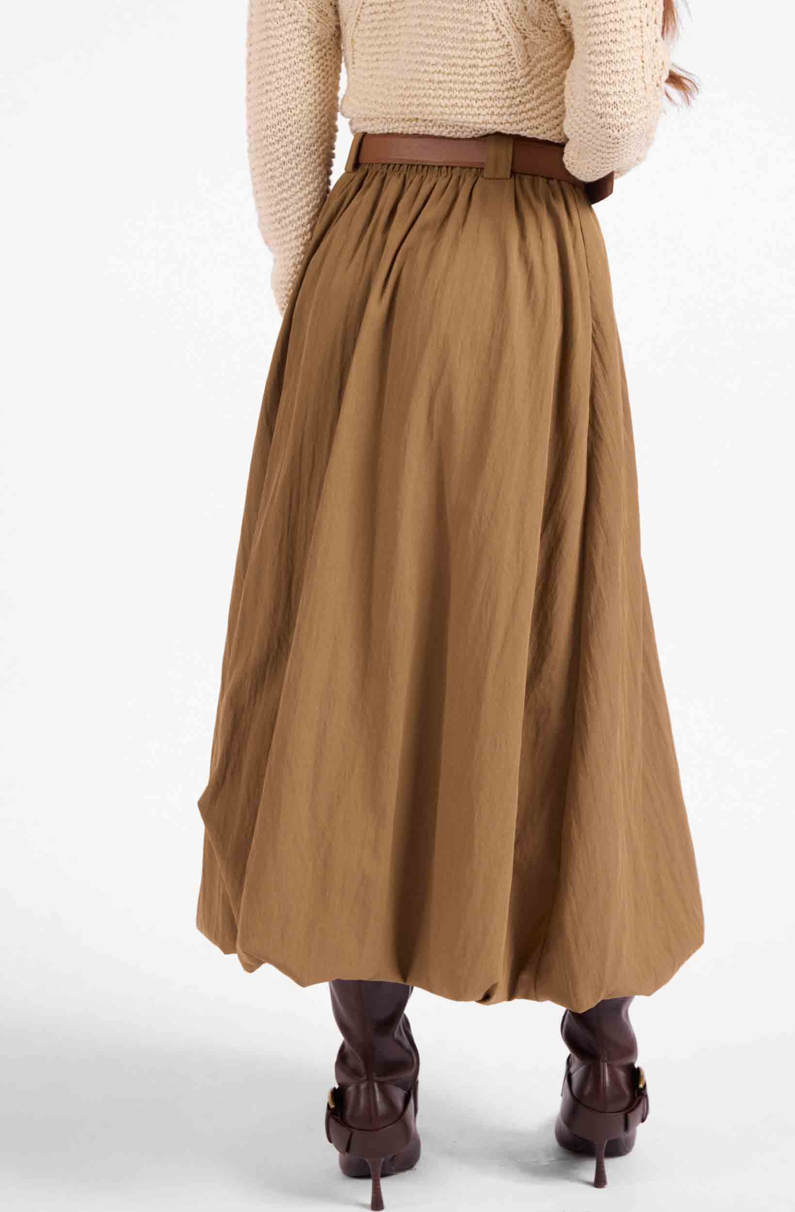 Village Belted Midi Skirt