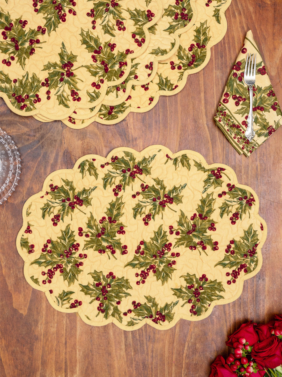 Winterberry Quilted Placemat