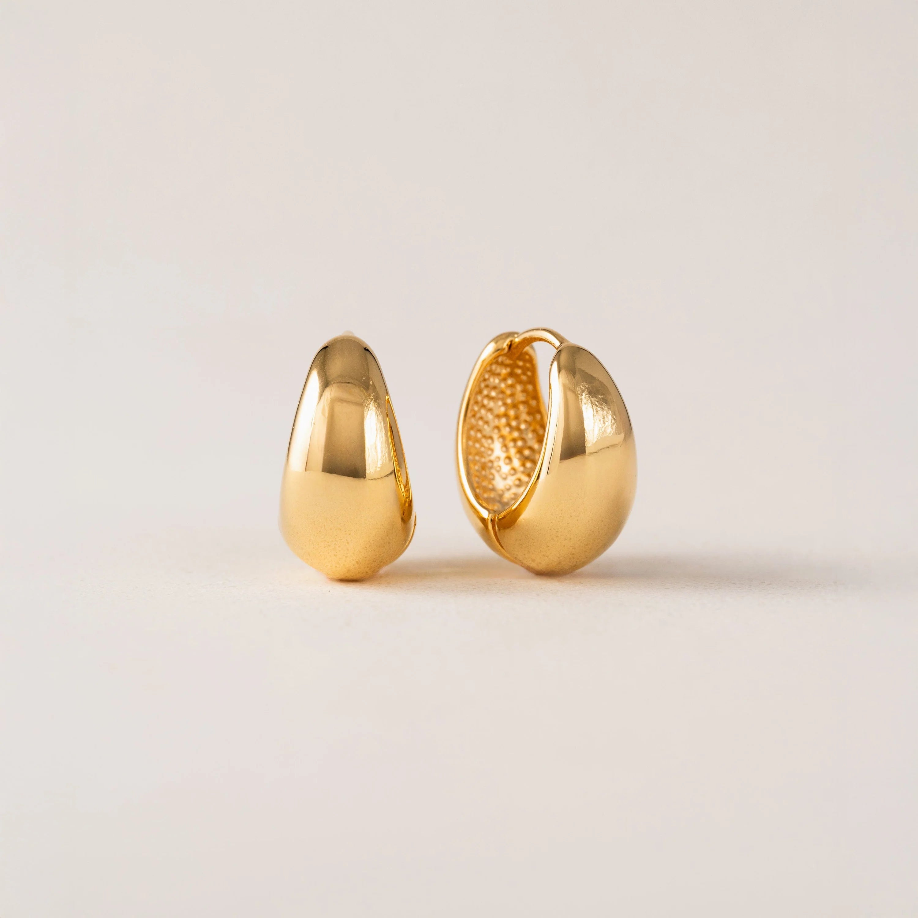 Oval Puff Hoop Earrings
