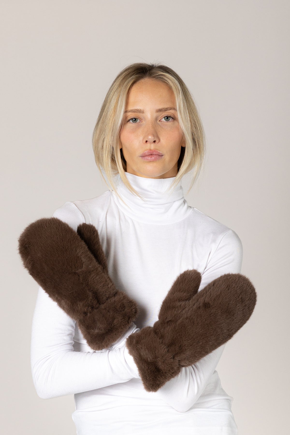 Faux Fur Plush Mittens