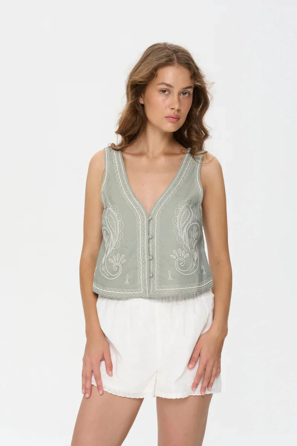 Tory Embroidered Vest
