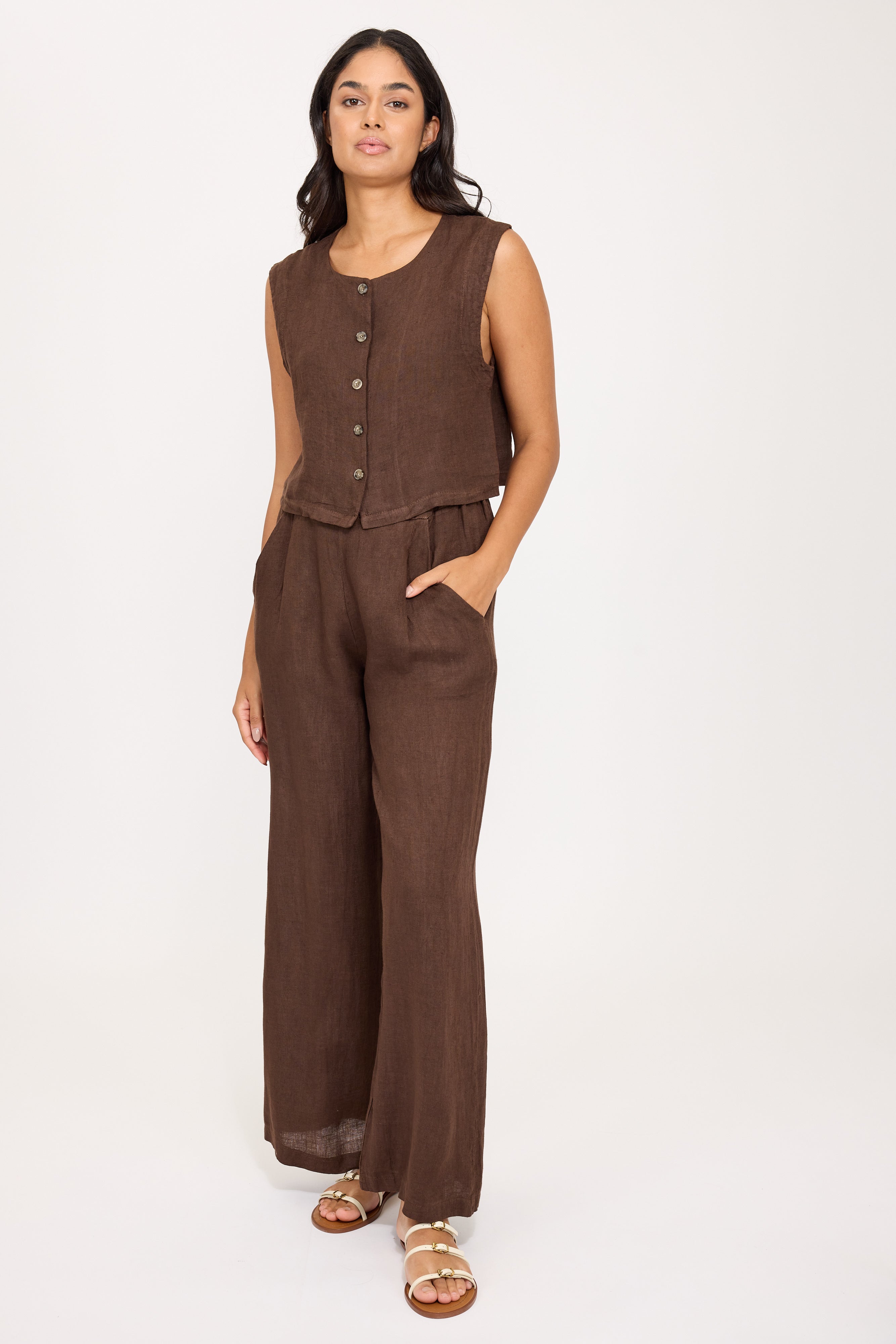 High Waisted Linen Pants