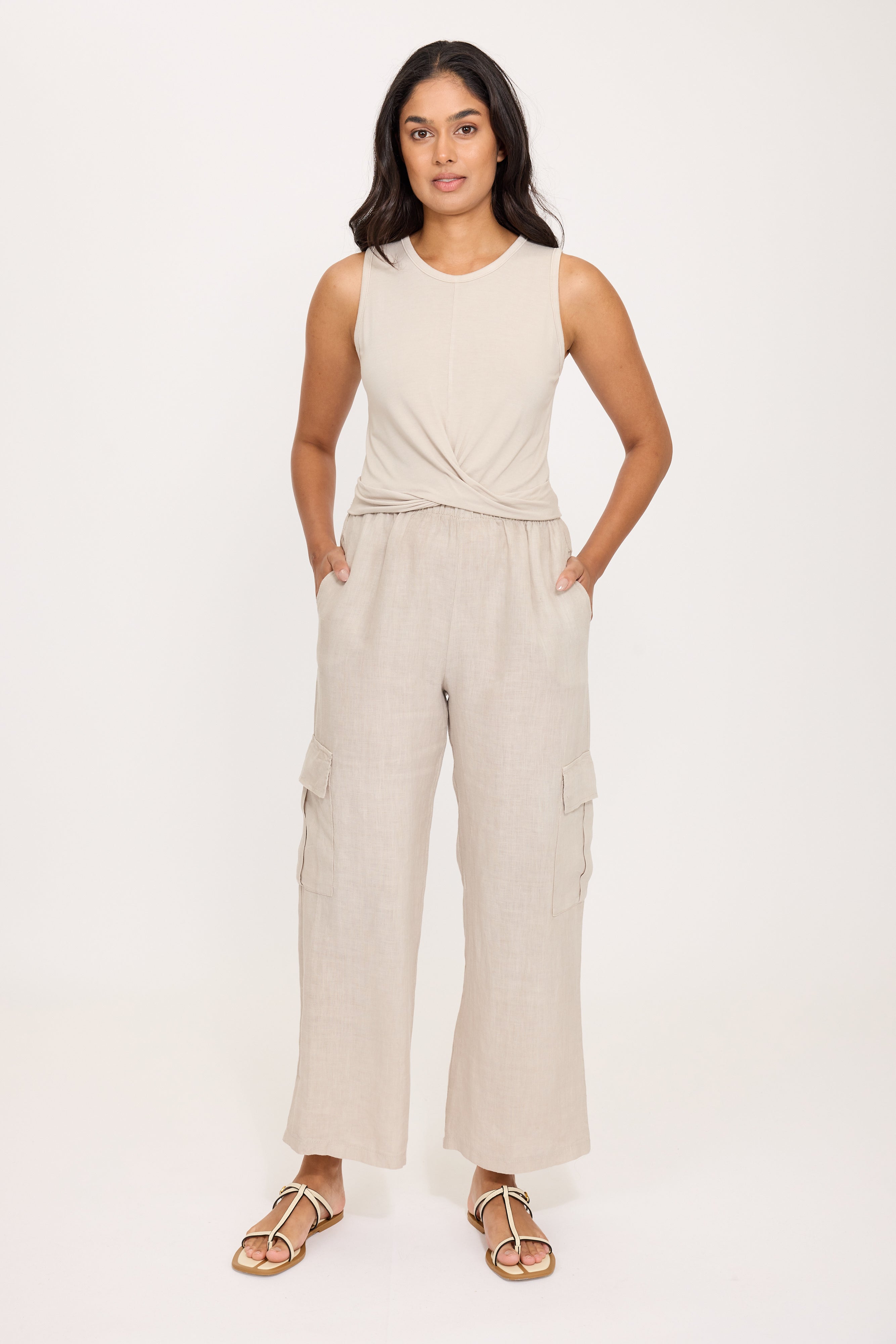 Second Skin Viscose Tied Tank