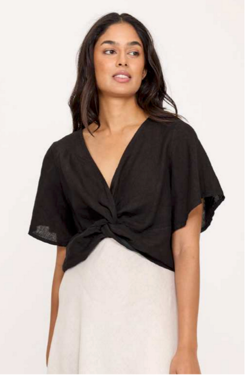 Linen Twist Tied Top