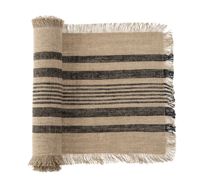 French Stripe Linen Table Runner
