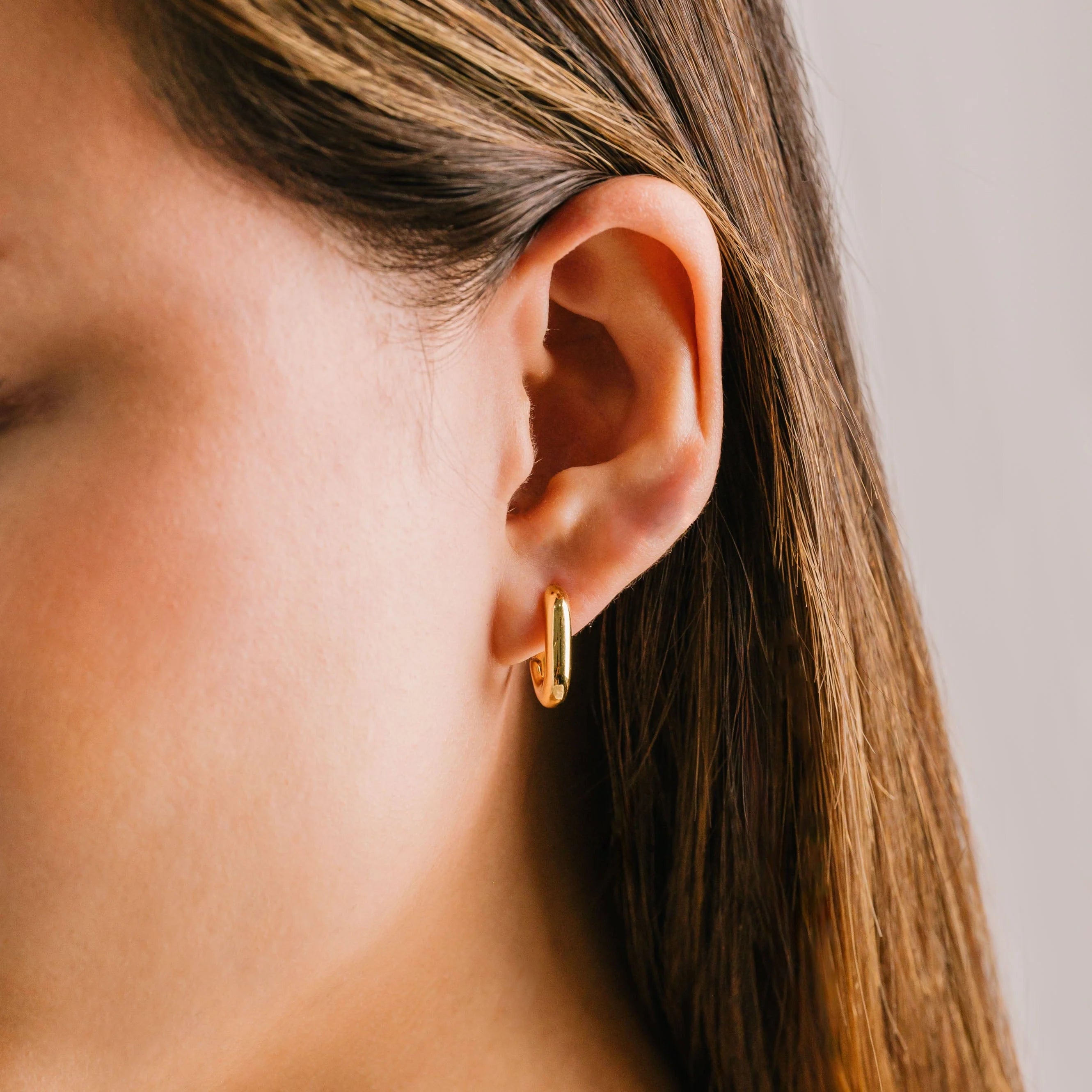 Small Paperclip Puff Hoop Earrings