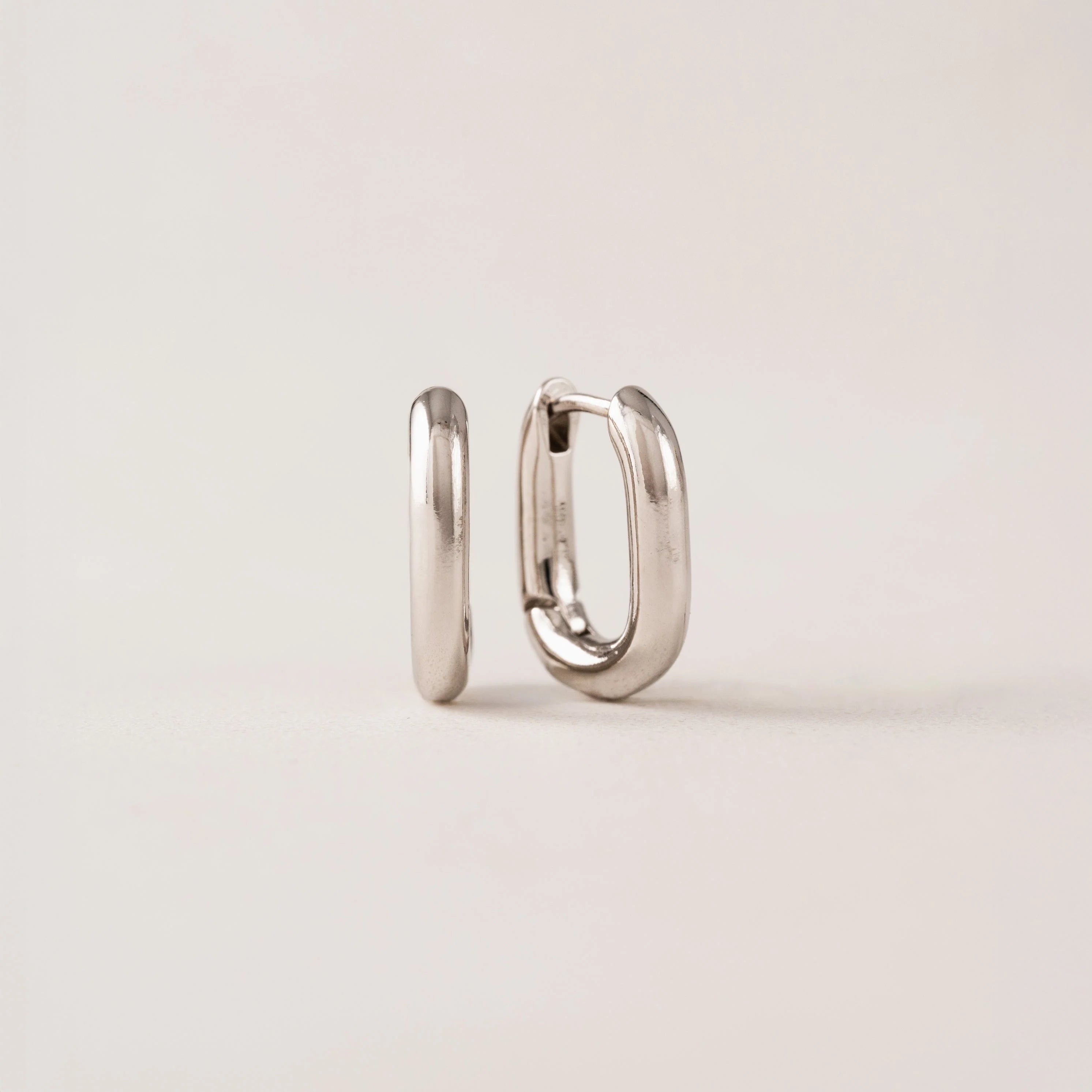 Small Paperclip Puff Hoop Earrings