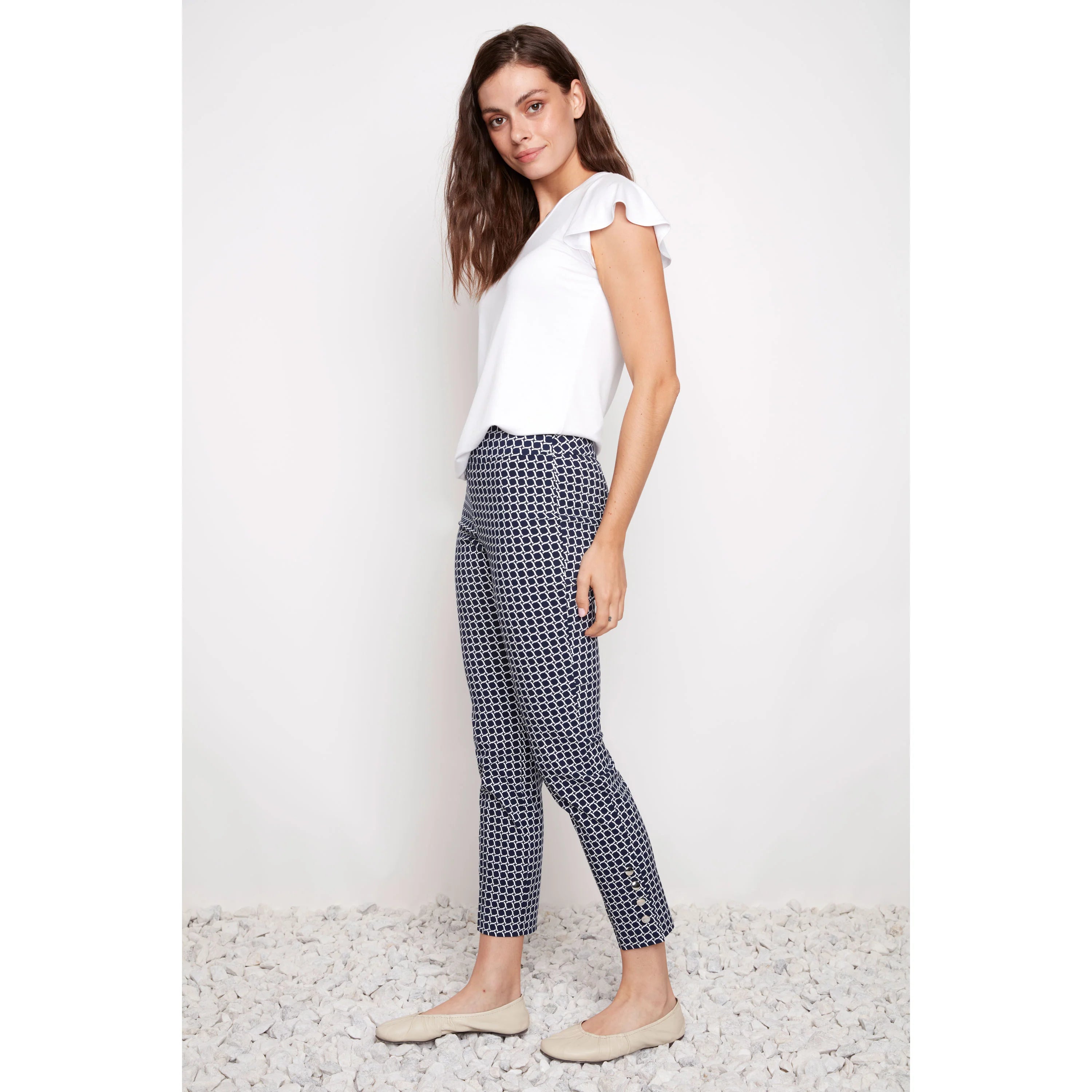 Button Vent Coastal Ankle Pant