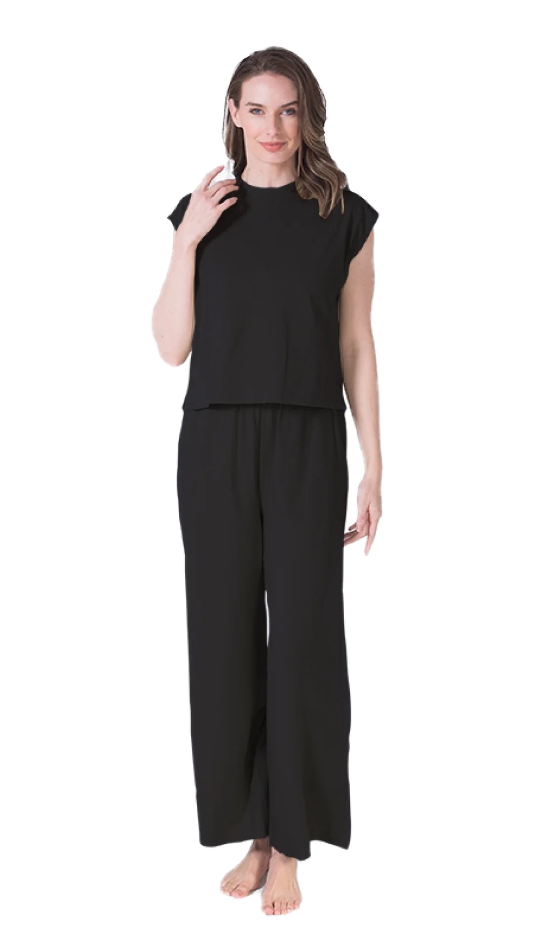 Mock Neck Top & High Waist Pant Set