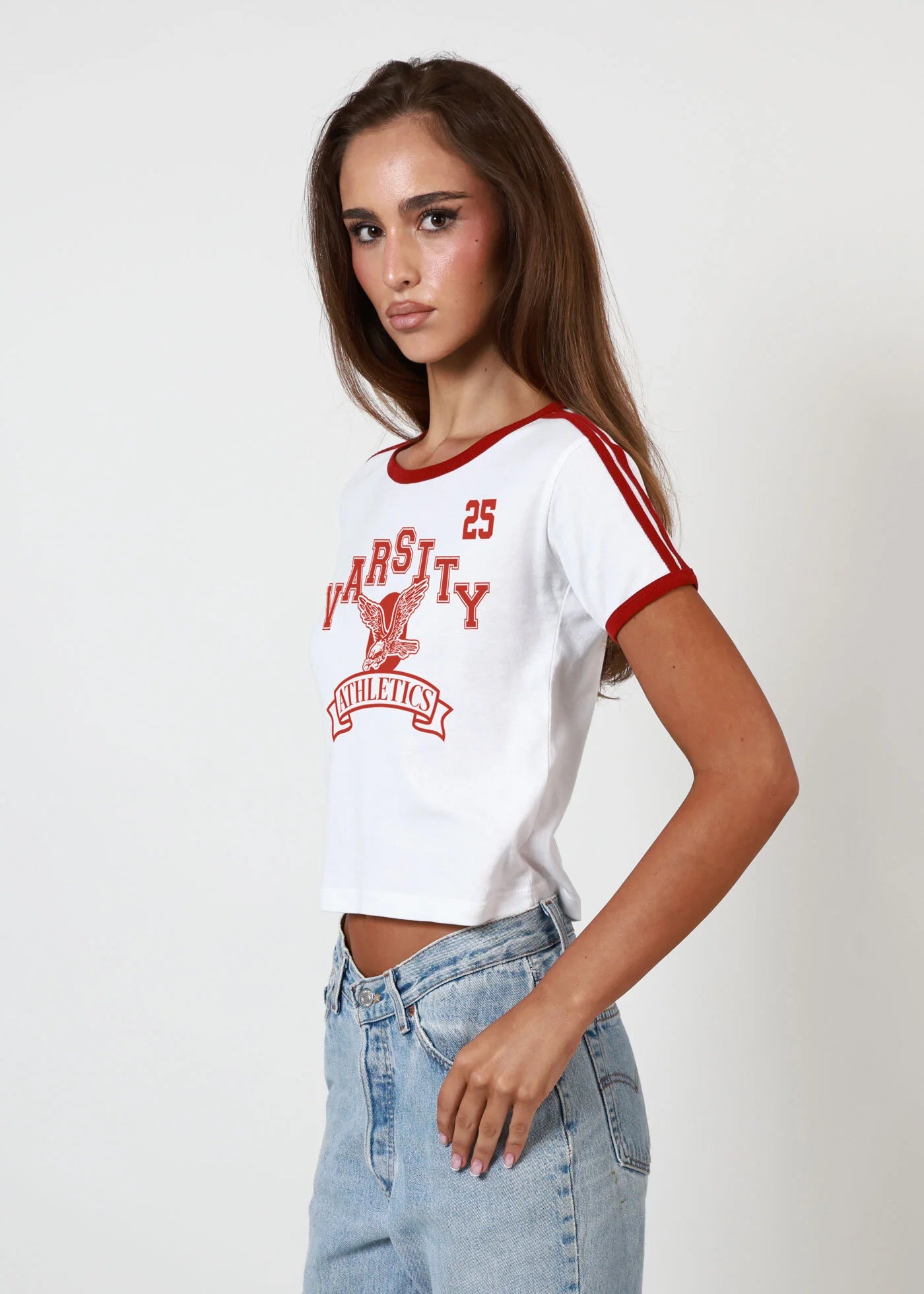 Varsity Athletics Baby Ringer Tee