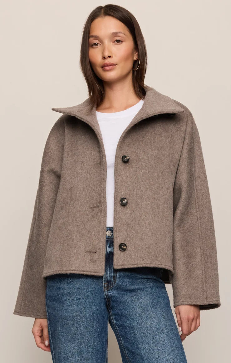 Mynka Funnel Neck Coat