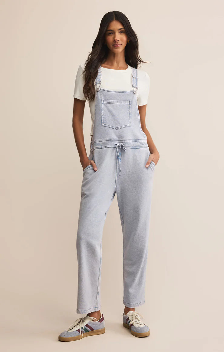 Knit Denim Overalls
