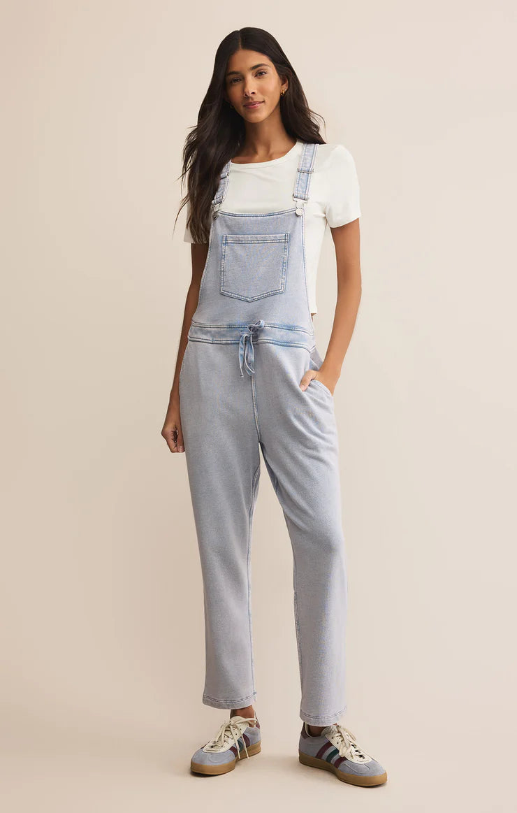 Knit Denim Overalls