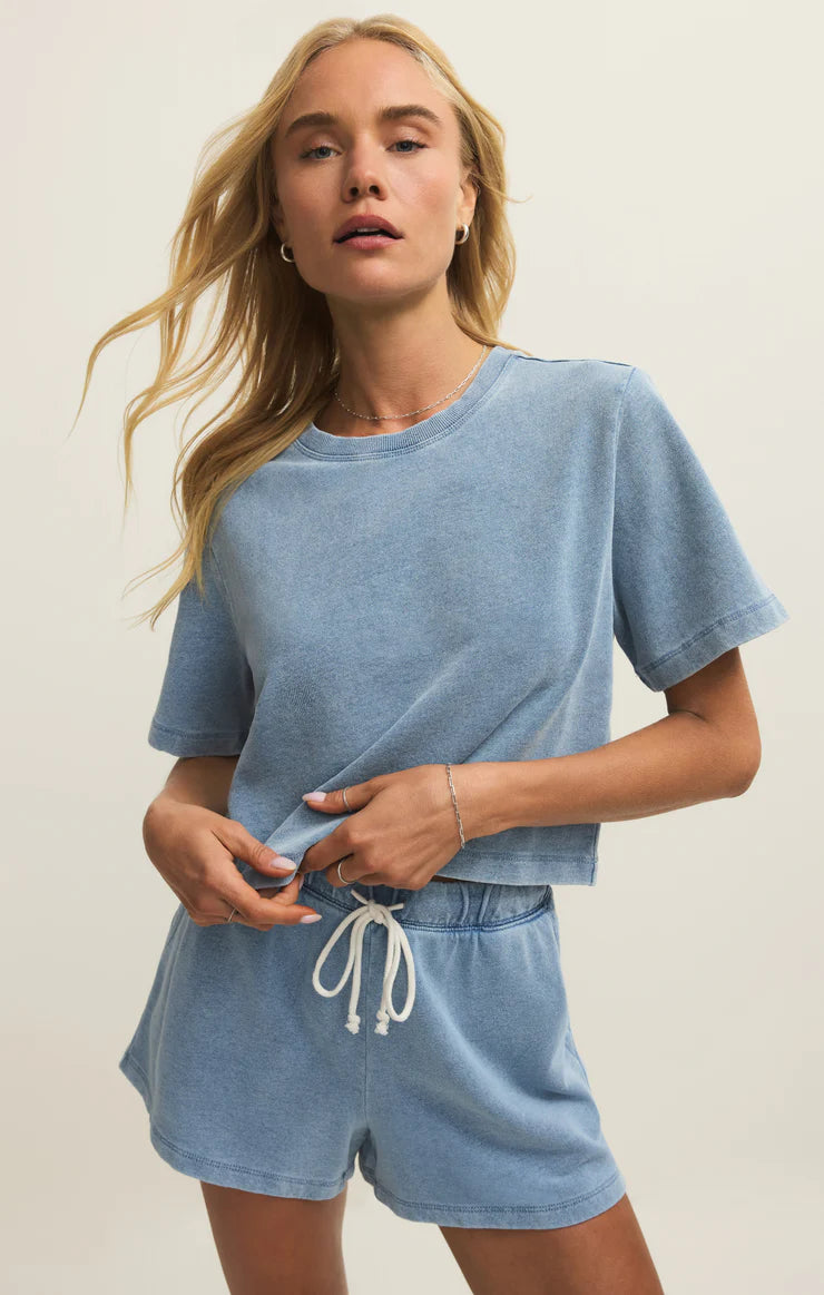 Curran Knit Denim Tee