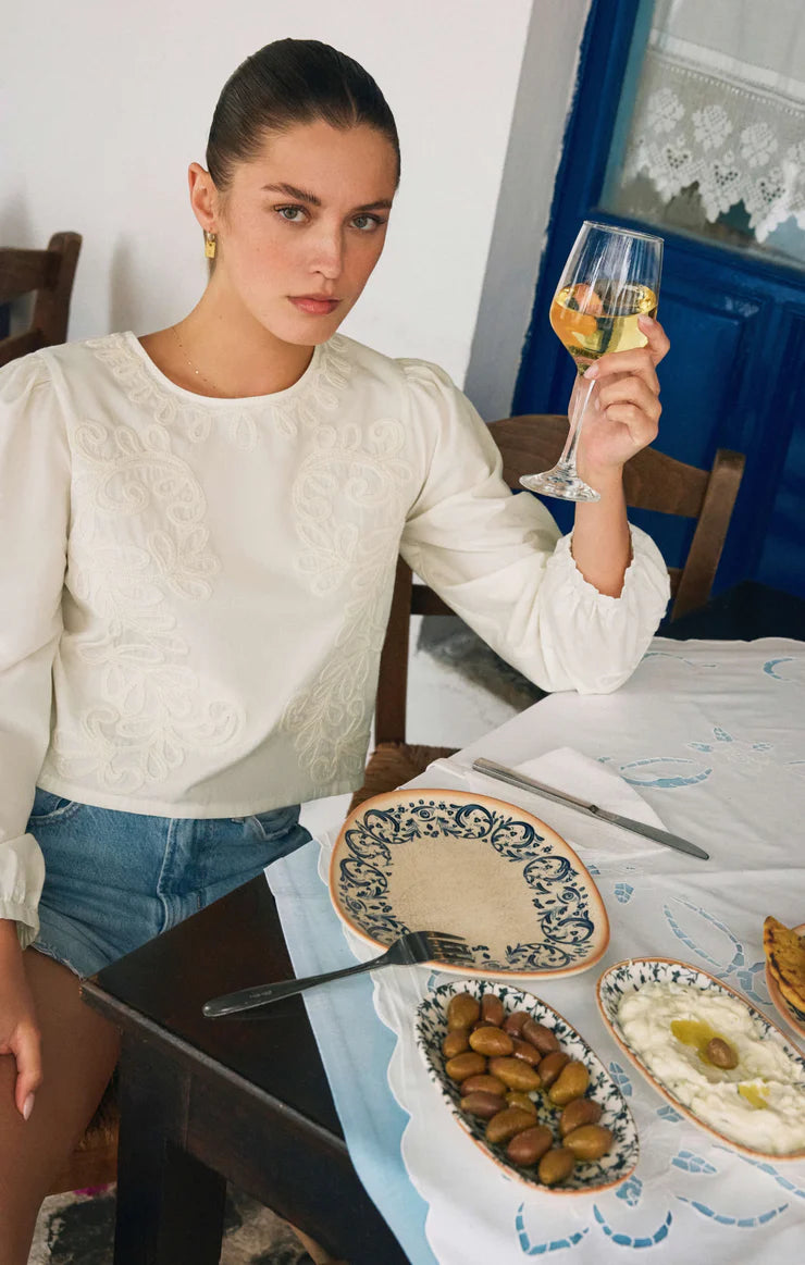 Tatiana Embroidered Cropped Top