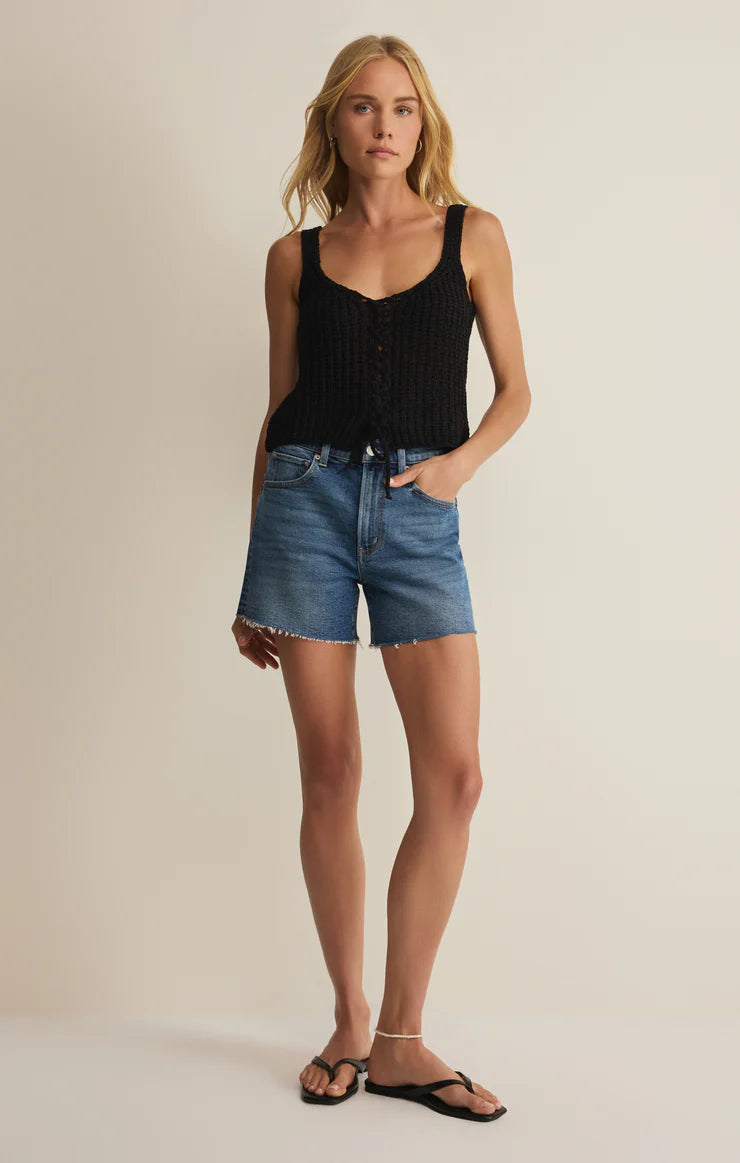 Tate Lace Up Sweater Top