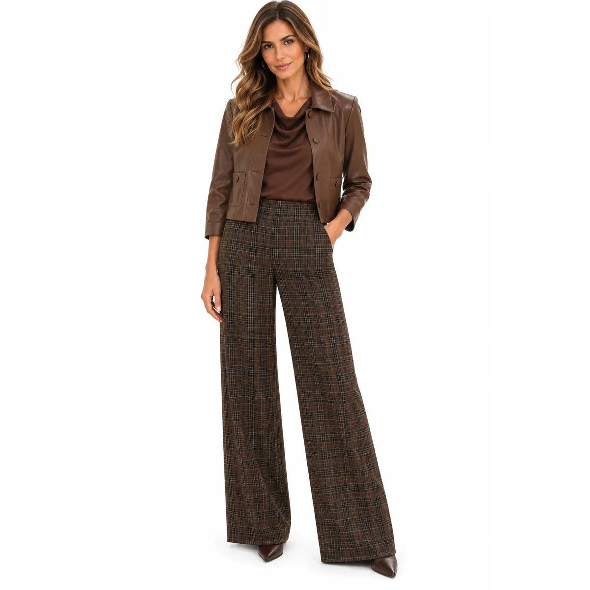 Glenmore Plaid Wide Leg Pant