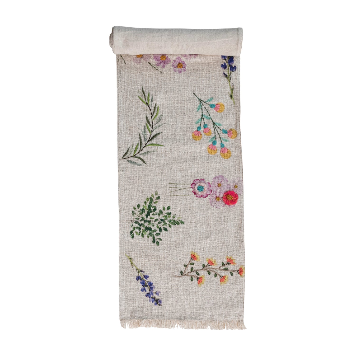 Floral Embroidered Table Runner