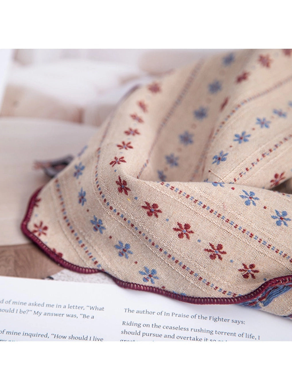 Vintage Embroidered Triangle Scarf