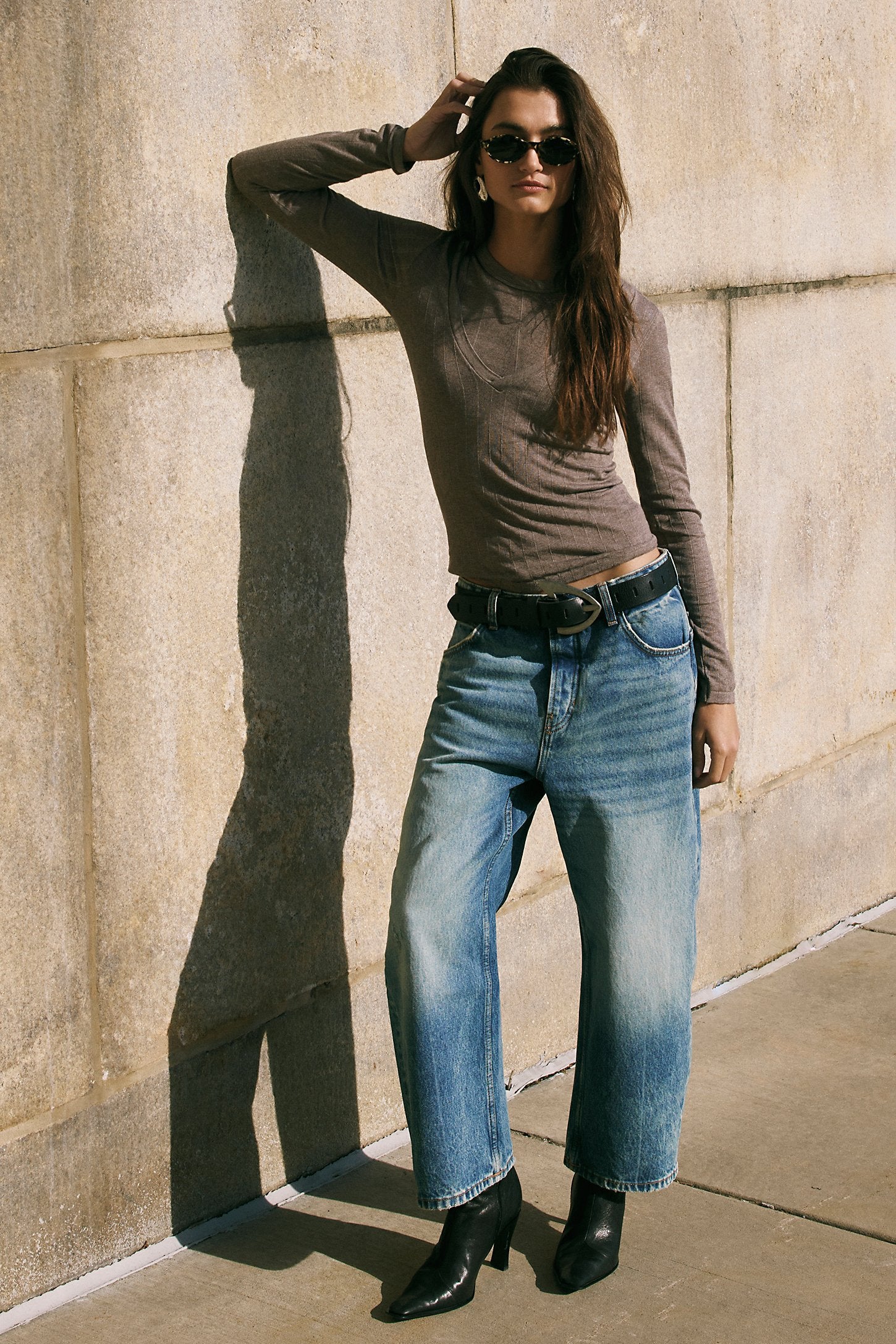 Free People Deep Trance Dropped Boyfriend Jeans
