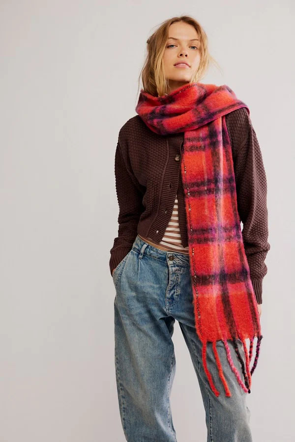 Highland Plaid Skinny Scarf