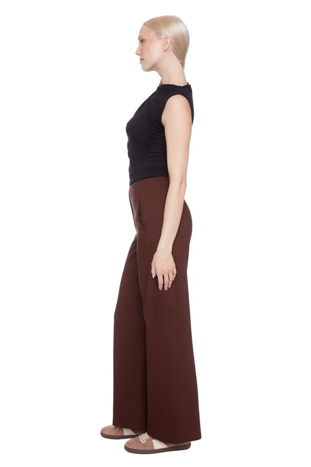 Audrey Solid Ponte Wide Leg Pant