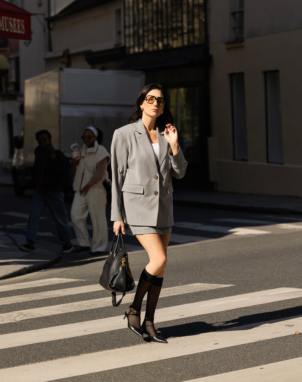 Oversized Pinstripe Blazer
