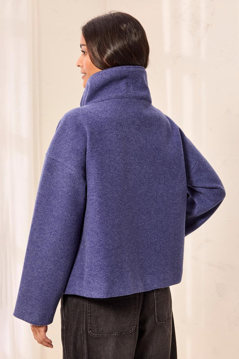 Lofty Knit Funnel Neck Coat