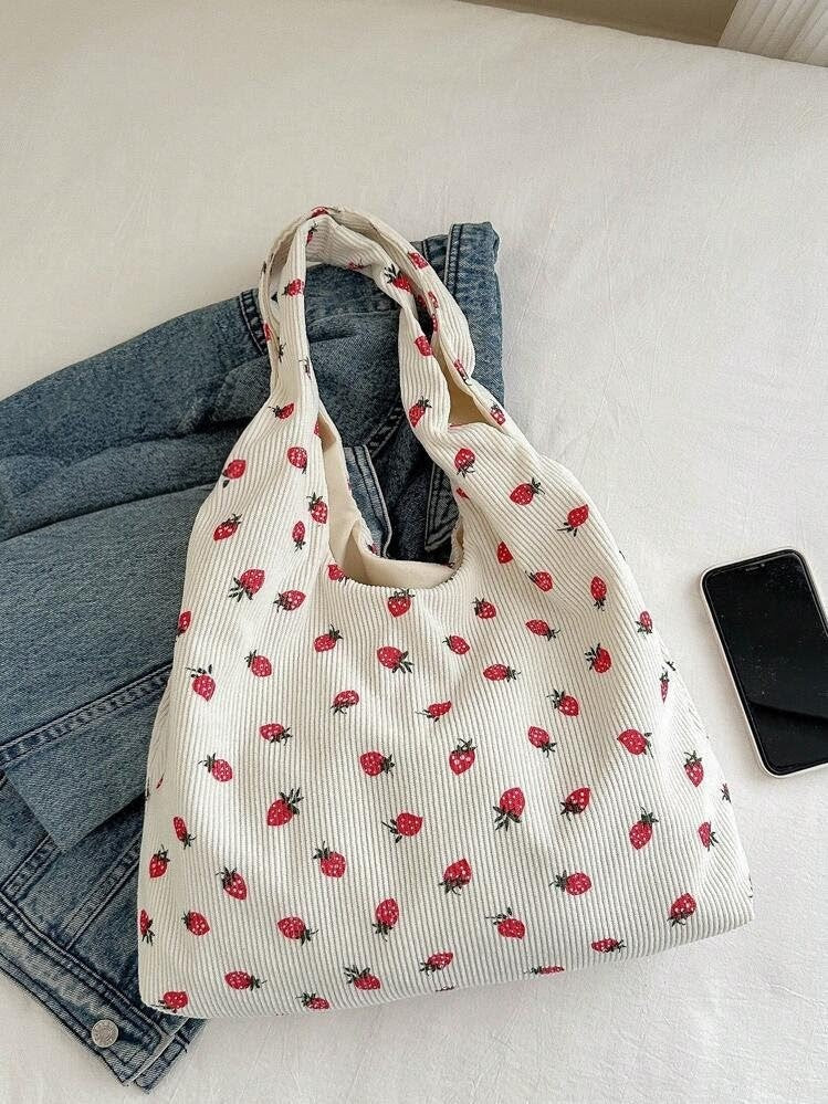 Berlin Cord Strawberry Tote