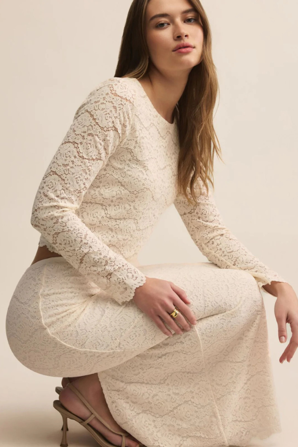 Via Lace Midi Skirt