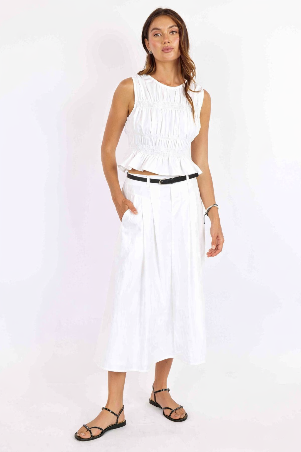 Central Park Midi Skirt w Belt