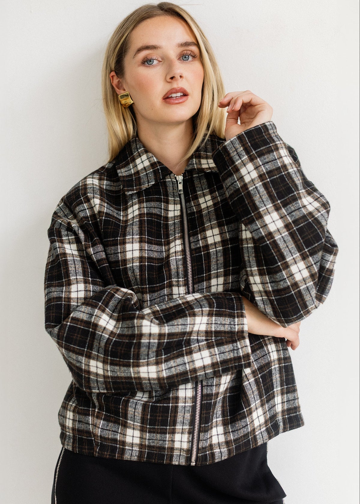 Plaid Bubble Jacket
