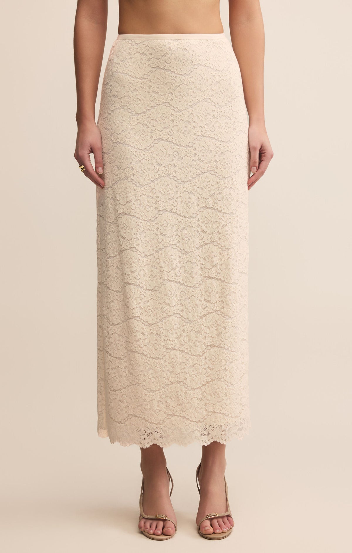 Via Lace Midi Skirt