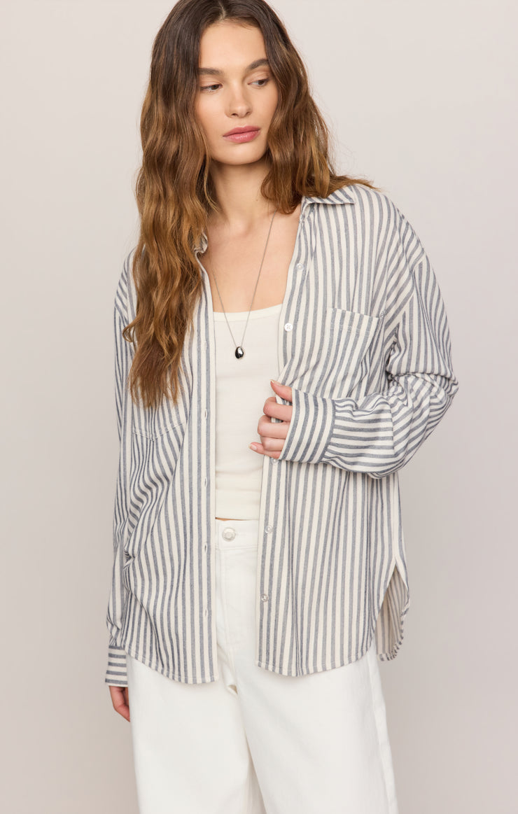 Reese Button Up Striped Top
