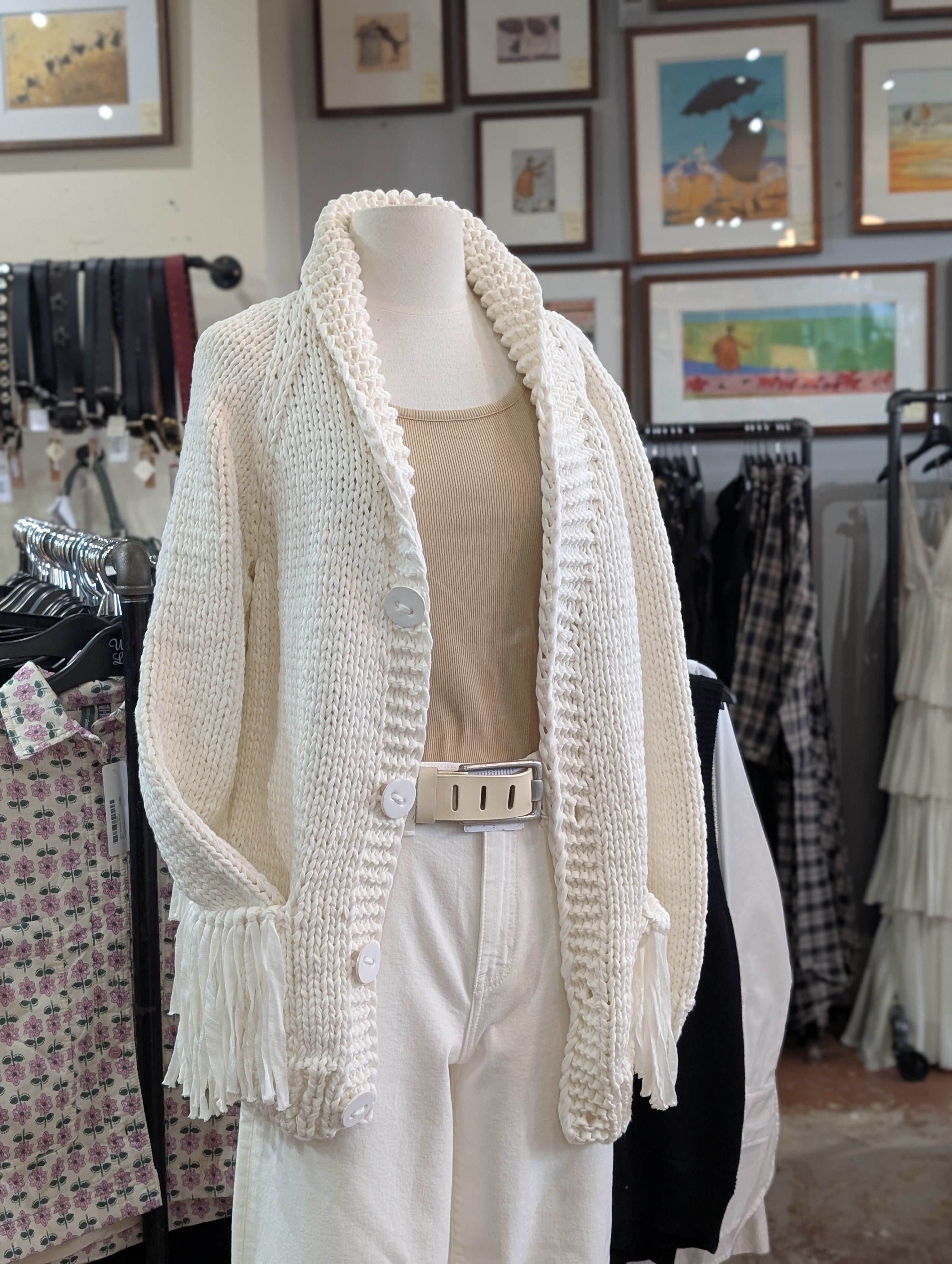 Cotton Fringe Cardi - Long