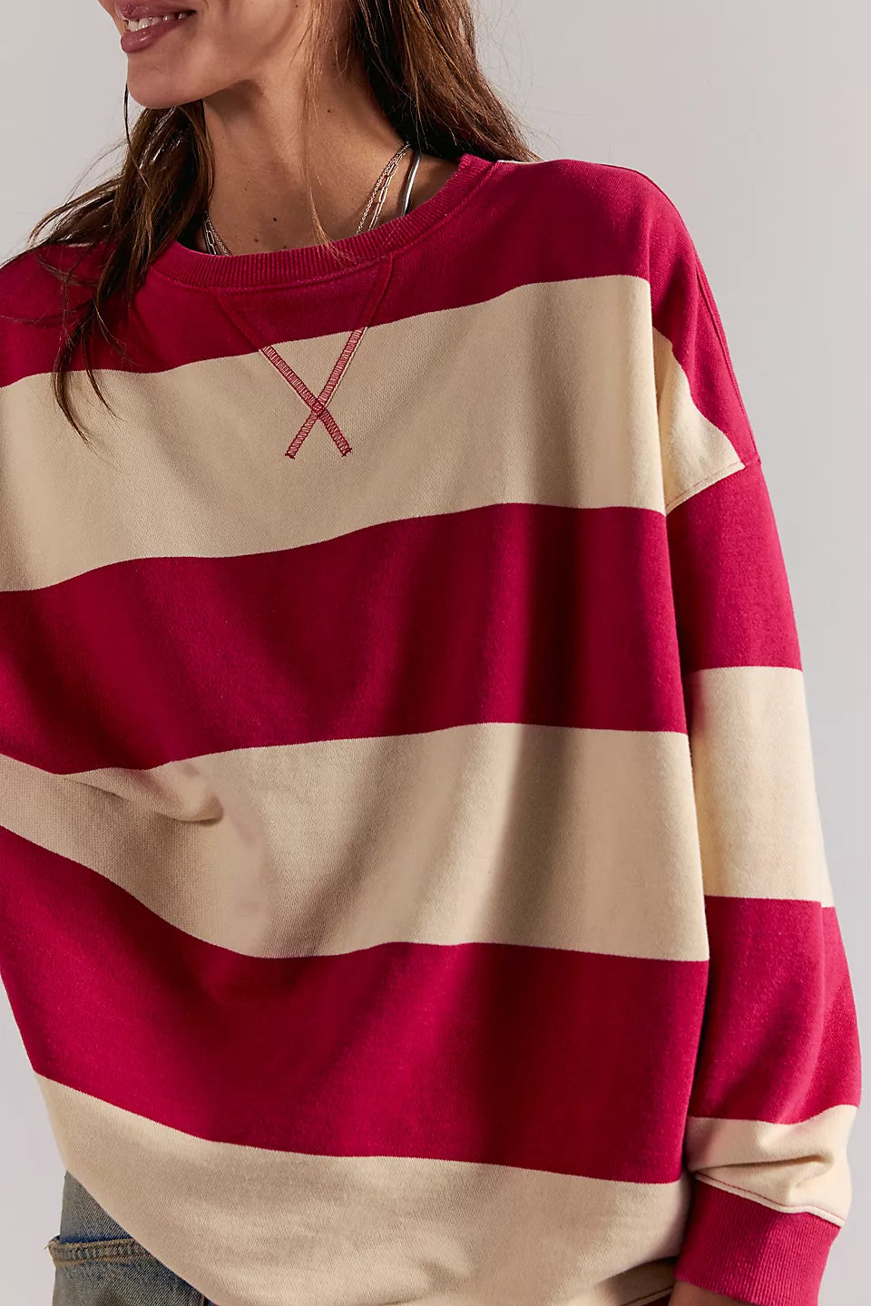 Classic Stripe Oversized Crewneck
