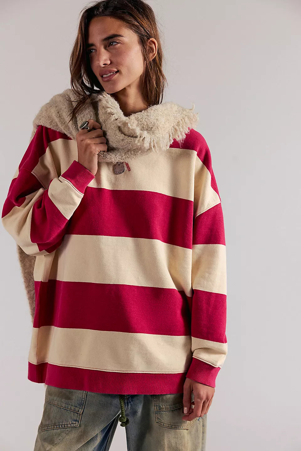 Classic Stripe Oversized Crewneck