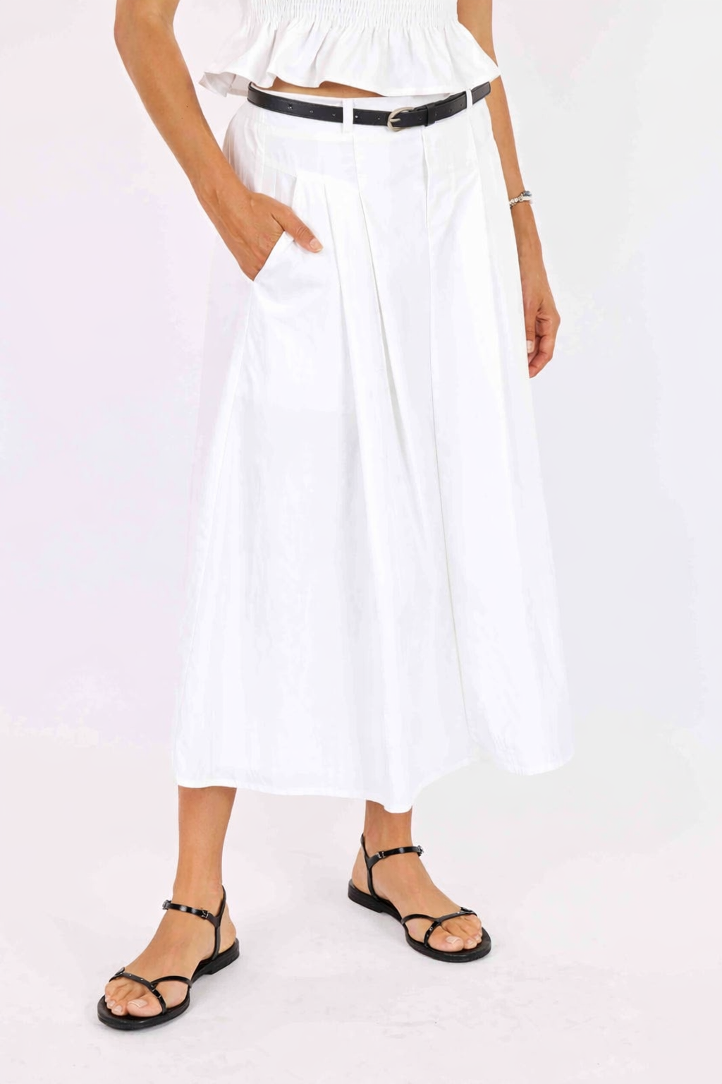 Central Park Midi Skirt w Belt