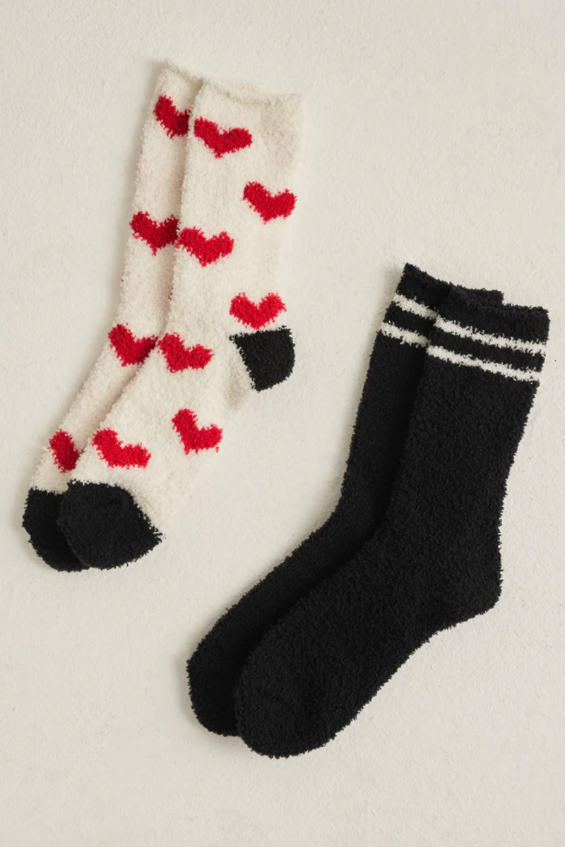Heart Plush Socks 2-pack