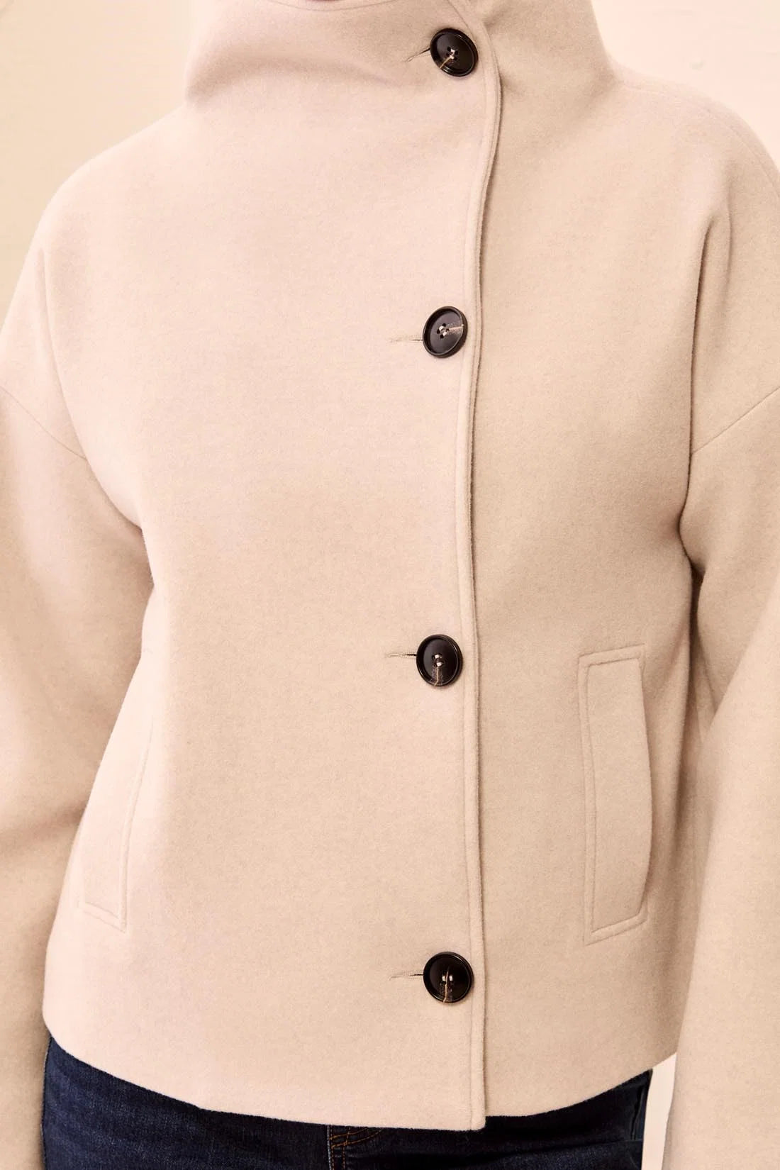 Lofty Knit Funnel Neck Coat