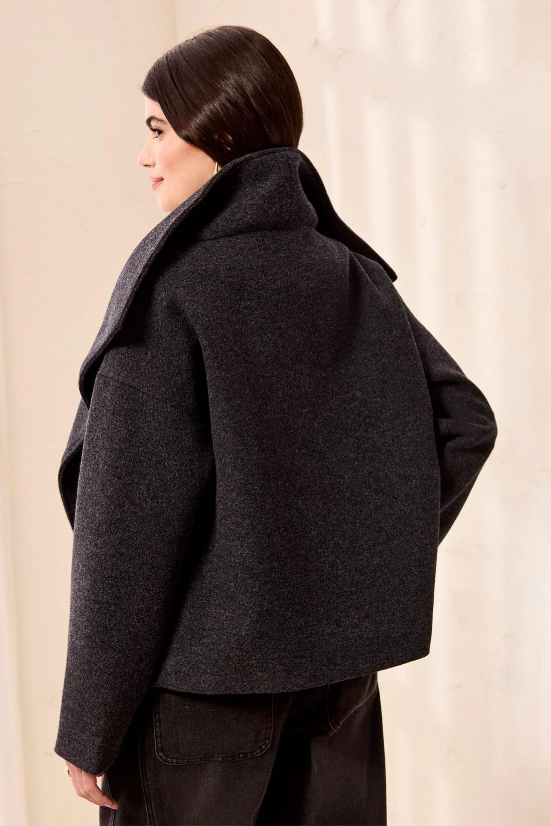 Lofty Knit Funnel Neck Coat