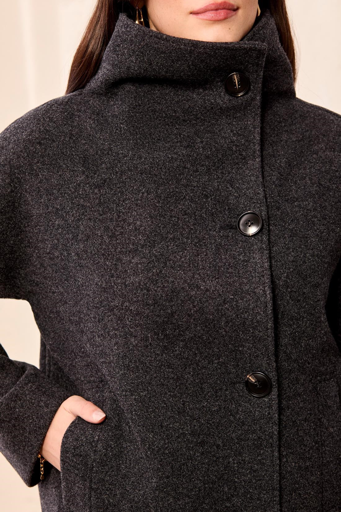 Lofty Knit Funnel Neck Coat
