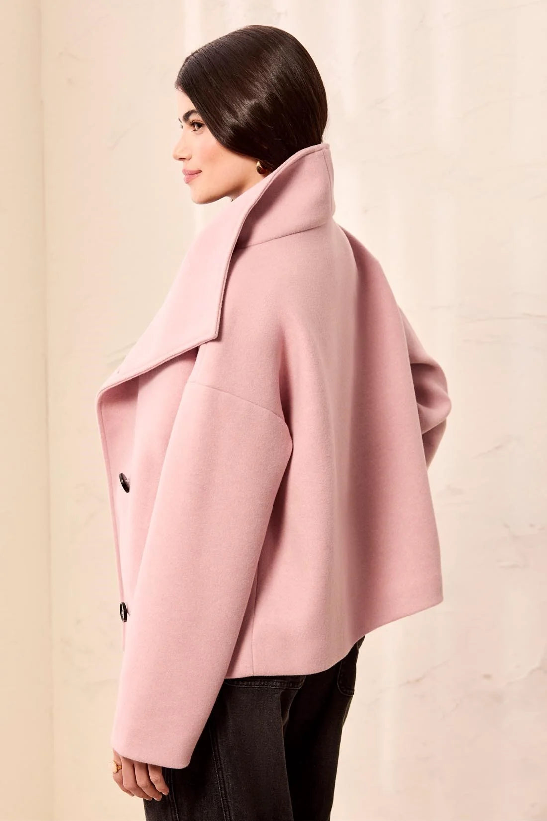 Lofty Knit Funnel Neck Coat