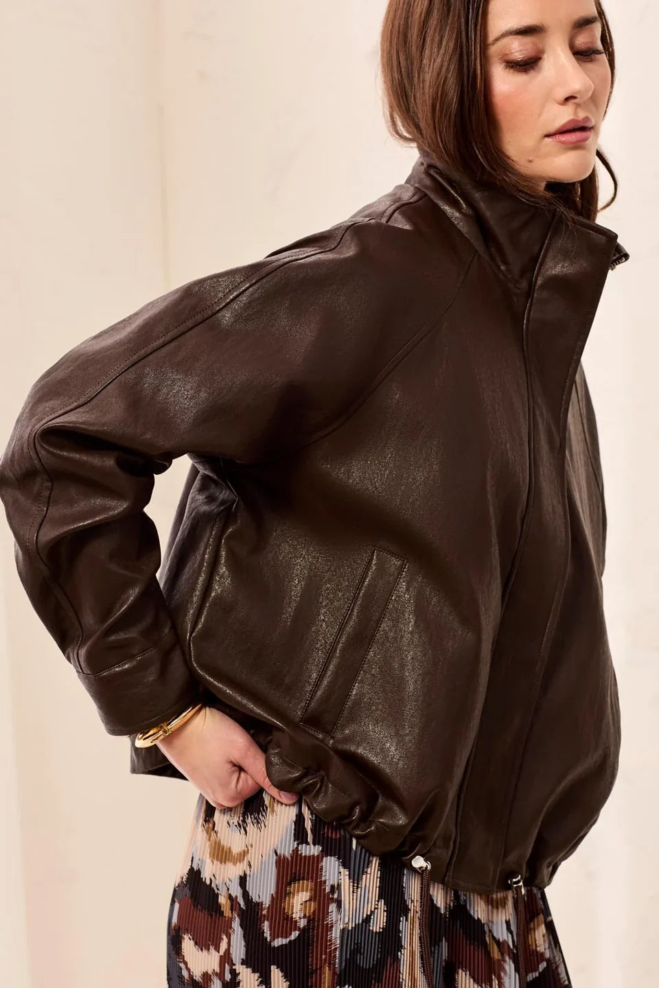 Relaxed Mock Neck Jacket